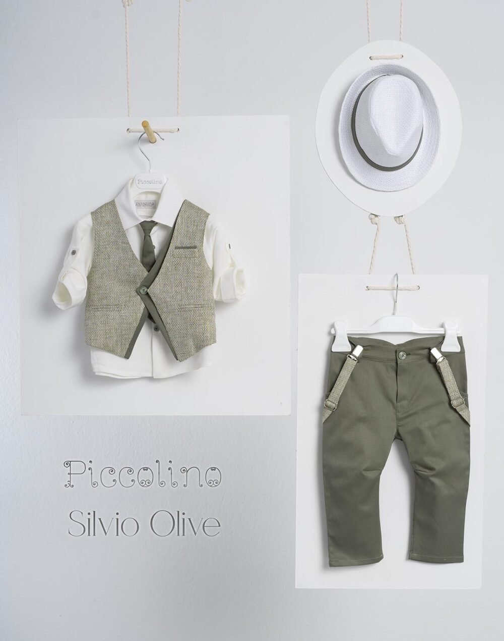 Βαπτιστικό κοστούμι Piccolino Silvio-22 σε χρώμα Olive - Image 2