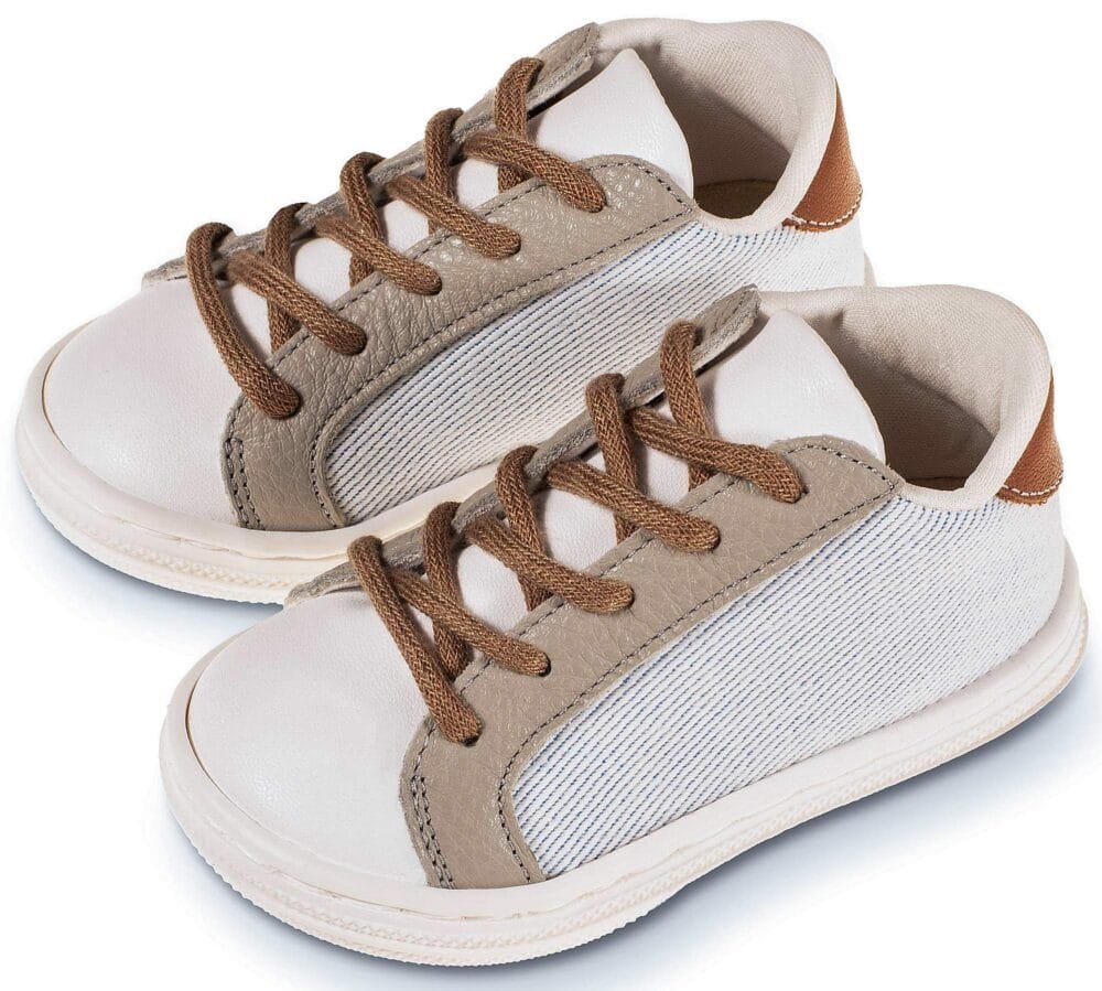 Δετό Τρίχρωμο Σνίκερ Λευκό Γκρι Ταμπά - Image 3