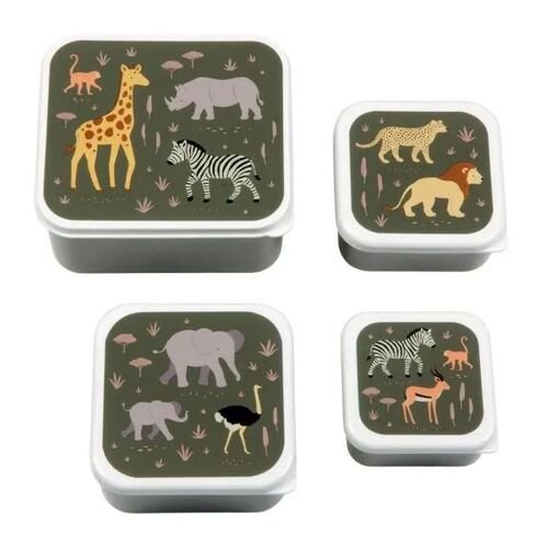 Σετ 4 δοχεία φαγητού Lunch & Snack Box Savanna