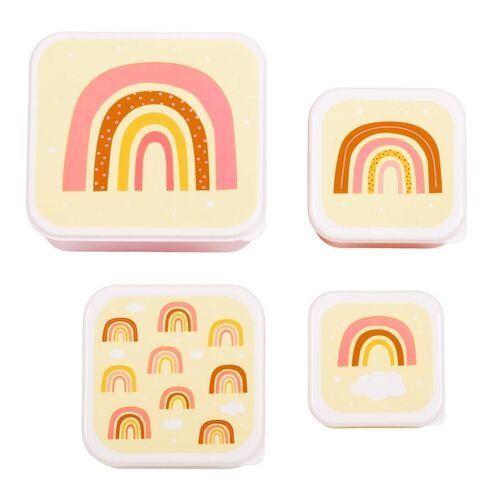 Σετ 4 δοχεία φαγητού Lunch & Snack Box Rainbows