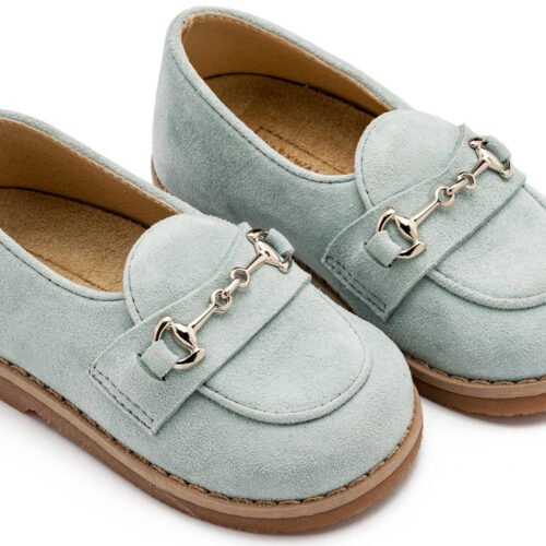 Loafers με Μεταλλική Αγράφα Ανοιχτό Σιέλ