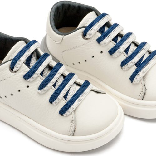 Δετό Sneaker με Δίχρωμο Κορδόνι Λευκό Μπλε