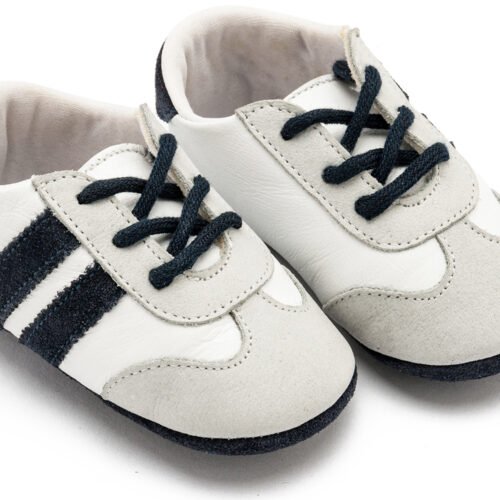 Δερμάτινο Sneakers Λευκό Γκρι Μπλε