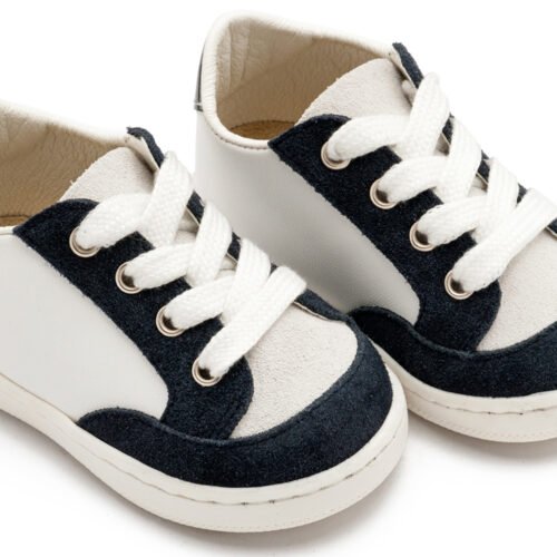 Δερμάτινο Δετό Sneakers Λευκό Μπλε