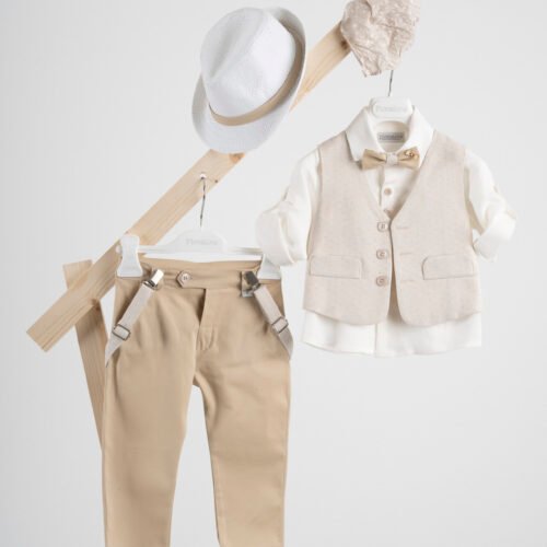 Βαπτιστικό κοστούμι Piccolino Pablo σε χρώμα Beige