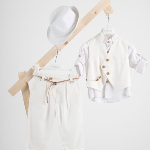 Βαπτιστικό κοστούμι Piccolino Enrique σε χρώμα Off White
