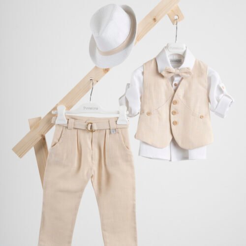 Βαπτιστικό κοστούμι Piccolino Rafael σε χρώμα Beige